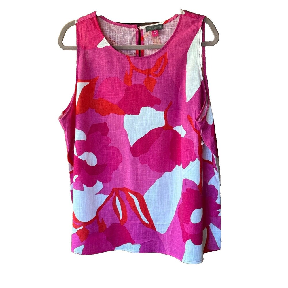 Vince Camuto Sleeveless Cotton Blend Floral Top Size !X